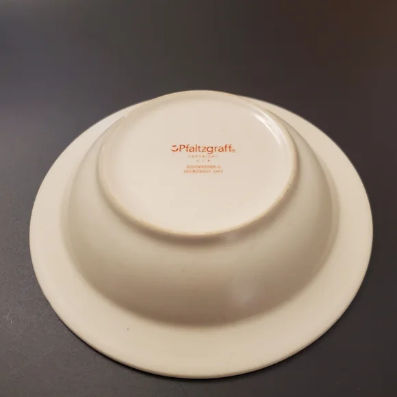 (2 Bowls) 12oz "Naturewood" Green & Ivory Stoneware Bowls by Pfaltzgraff EUC - Picture 5 of 9